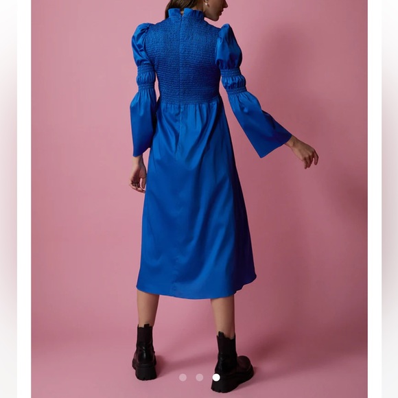 Kitri Juliette Blue Smocked Dress Size 2 - Picture 3 of 7